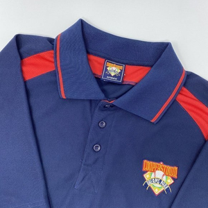 COOPERSTOWN Dream Park Baseball Blue/Red Embroidered Logo Polo  Men's Large‎
